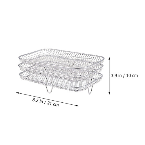 Stainless Steel Three Layer Grill Frame Silver 1pcs 2