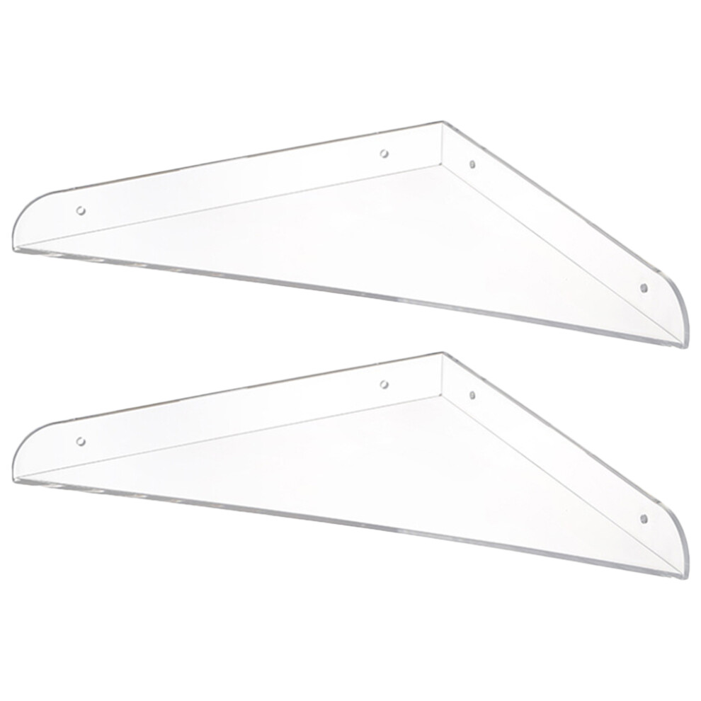 2Pcs Acrylic Floating Shelves Wall Mounted Display Stands Bedroom 3202792249286