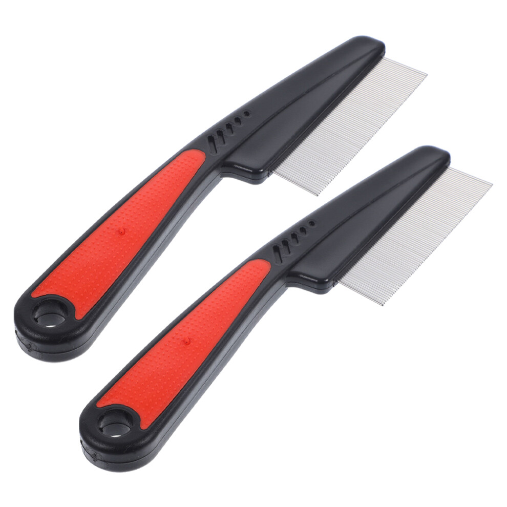 Aboofan Unisex 2Pcs Stainless Steel Fine Tooth Combs For Dandruff, Portable Hair Comb