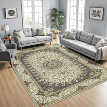 (8. Willow Grey, 40 x 60cm) Imperial Rooms Cashmere Rug – Vibrant Oriental Design with Modern Twist | Ultra-Soft, Plush Feel | Non-Slip & Skin-Friendly | Perfect for