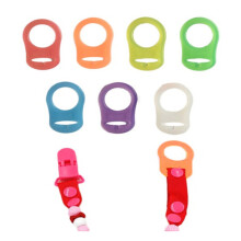 green silicone pacifier ring adapter for button style soothers