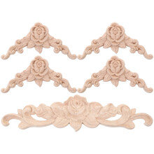wood carved onlay applique set for furniture and cabinets