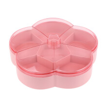 flower shaped snack tray pink with transparent lid for storage