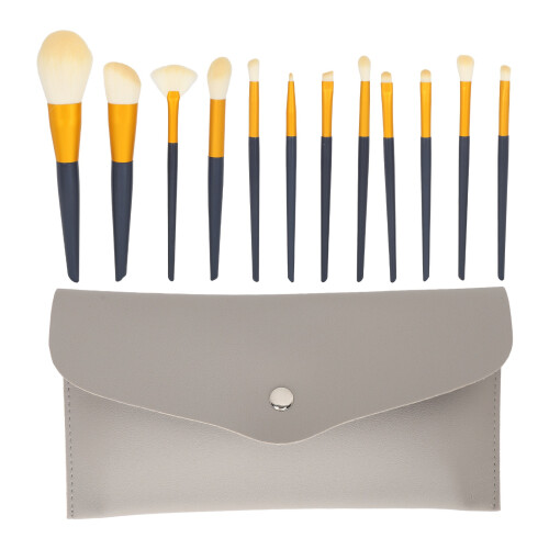 Complete 12-Piece Makeup Brushes Set with Bag for Powder Eyeshadow Blush 1