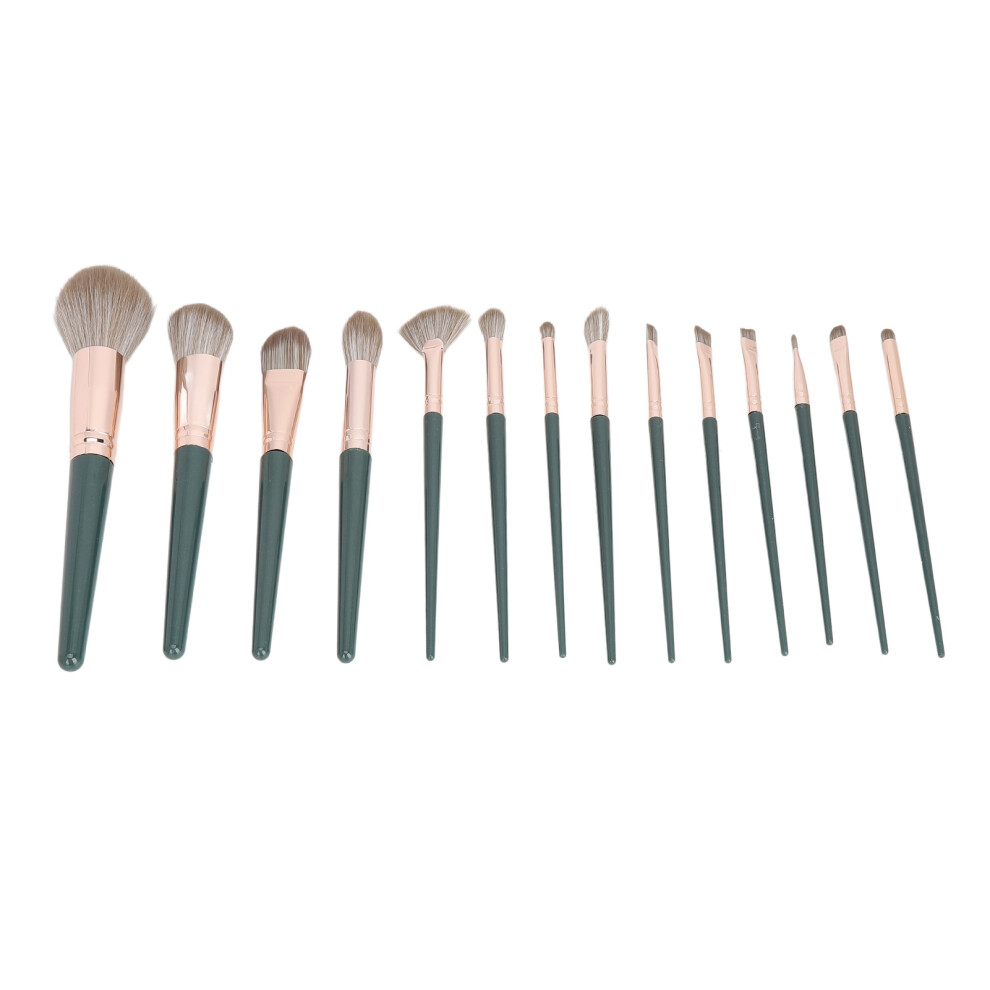 14 Pcs Green Makeup Brush Set Concealer Eye Shadow Foundation Sensitive Skin