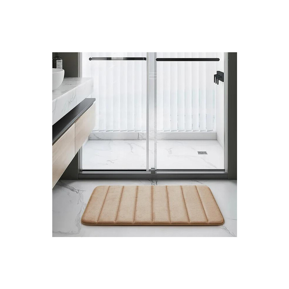 (Beige, 50CM X 80CM) Imperial rooms Memory Foam Bath Mat, Extra Soft Non-Slip, Super Absorbent Bath Mats for Bathroom Floor, Machine-Washable Dry Bath-image-OPC-PKGH72J-NEW