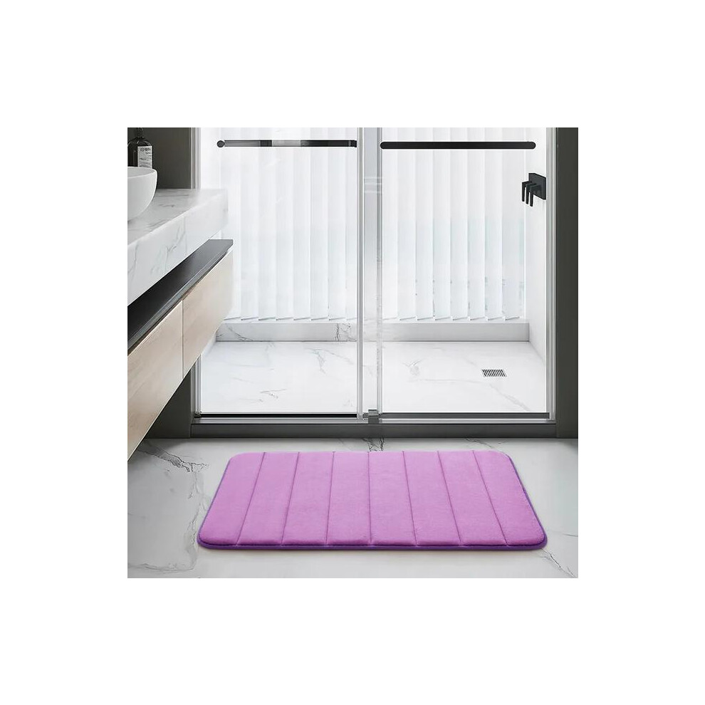 (Purple, 50CM X 80CM) Imperial rooms Memory Foam Bath Mat, Extra Soft Non-Slip, Super Absorbent Bath Mats for Bathroom Floor, Machine-Washable Dry Bat-image-OPC-PKGH72Y-NEW