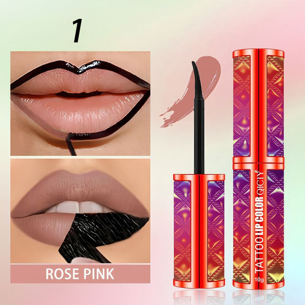 (Type#1) Qiciy+4 Color Tear-off Lip Gloss Lip Liner Waterproof Long-lasting No Fading-image-OPC-PKGH76Q-NEW