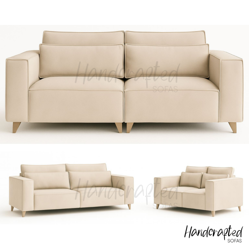 (Silver, 3+2 Seater Sofa) Salone Plush Velvet 2 Seater, 3 Seater, 3+2 Sofa Set Luxury Modern Upholstered Couch Deep Comfy Seating for Living Room-image-OPC-PKGGJG6-NEW