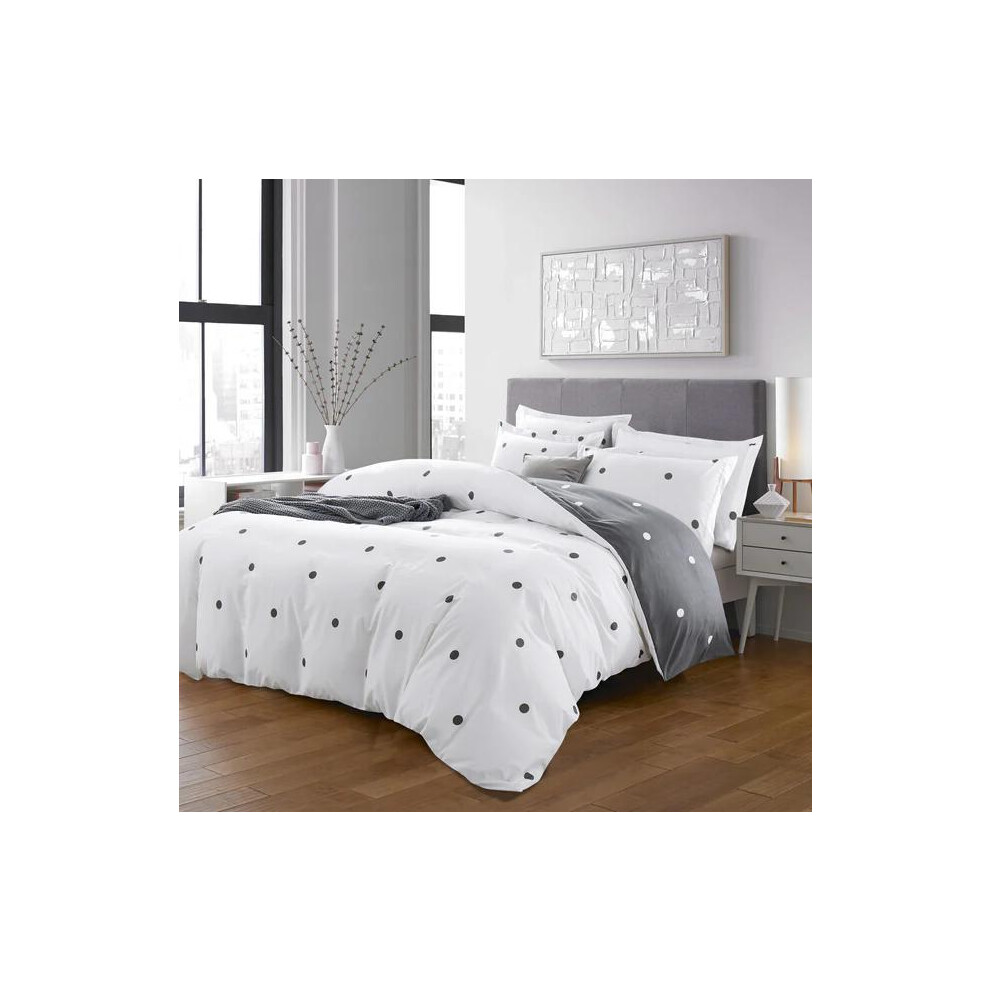 (Polka Dot , Super King (260 Width x 220 Length)) Imperial Rooms Printed Reversible Duvet Cover with 2 Piece Pillow Case, Printed  Quilt Cover  Set ,3