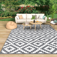 (Grey and White, 180x270) GBS Premium Reversible Outdoor Rug – Durable, Stylish & Made for Life Outdoors!