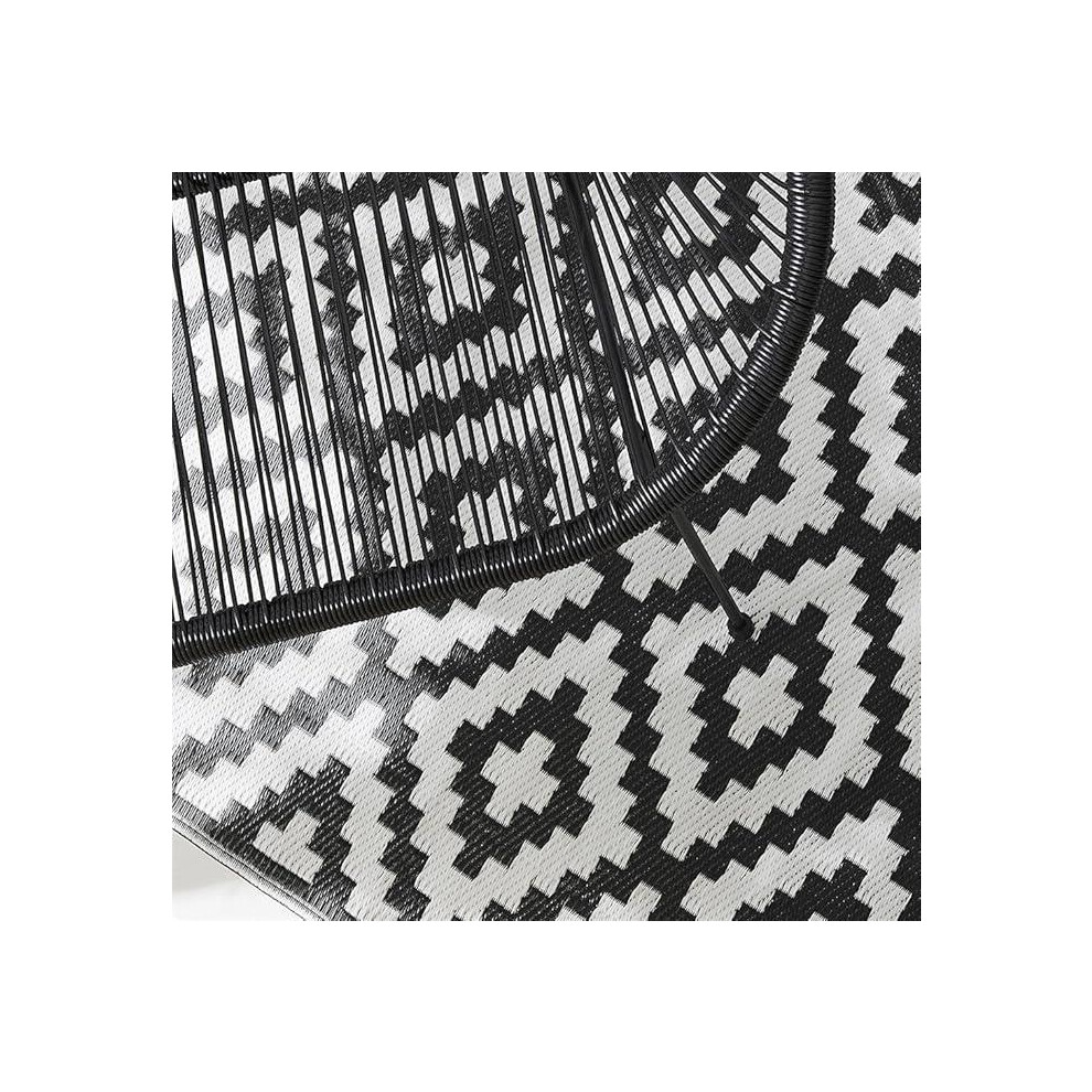 (Black and White, 180x270) GBS Premium Reversible Outdoor Rug â Durable, Stylish & Made for Life Outdoors!-image-OPC-PKGH8DY-NEW