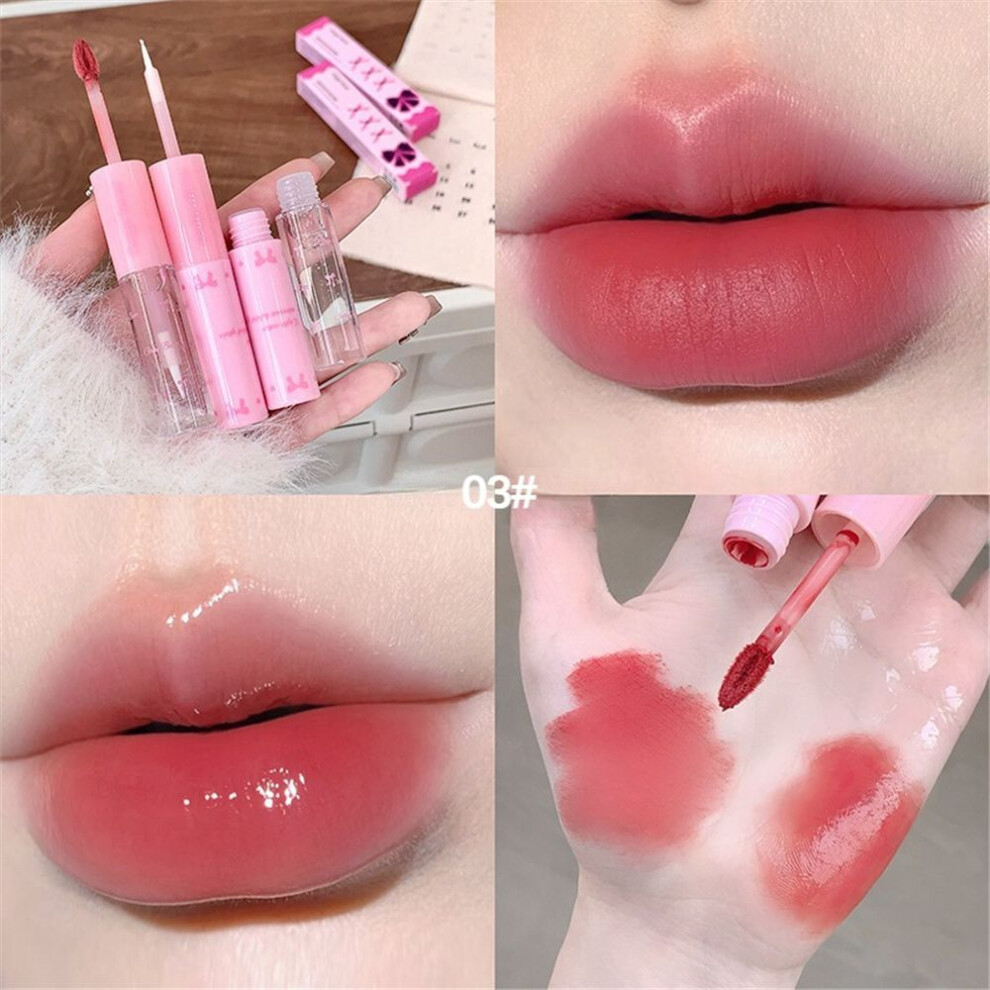 (Type#3) Gegebear Light And Color-holding Double-headed Raincoat Lip Glaze Mirror Matte-image-OPC-PKGH8DG-NEW