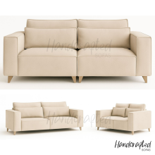 (Blue, Armchair) Salone Plush Velvet 2 Seater, 3 Seater, 3+2 Sofa Set Luxury Modern Upholstered Couch Deep Comfy Seating for Living Room