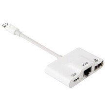 For iPhone/iPad Lightning to RJ45 Ethernet LAN 10/100Mbps Network Ethernet Adapter with Lightning 8P