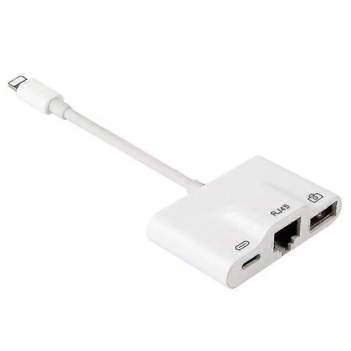 For iPhone/iPad Lightning to RJ45 Ethernet LAN 10/100Mbps Network Ethernet Adapter with Lightning 8P
