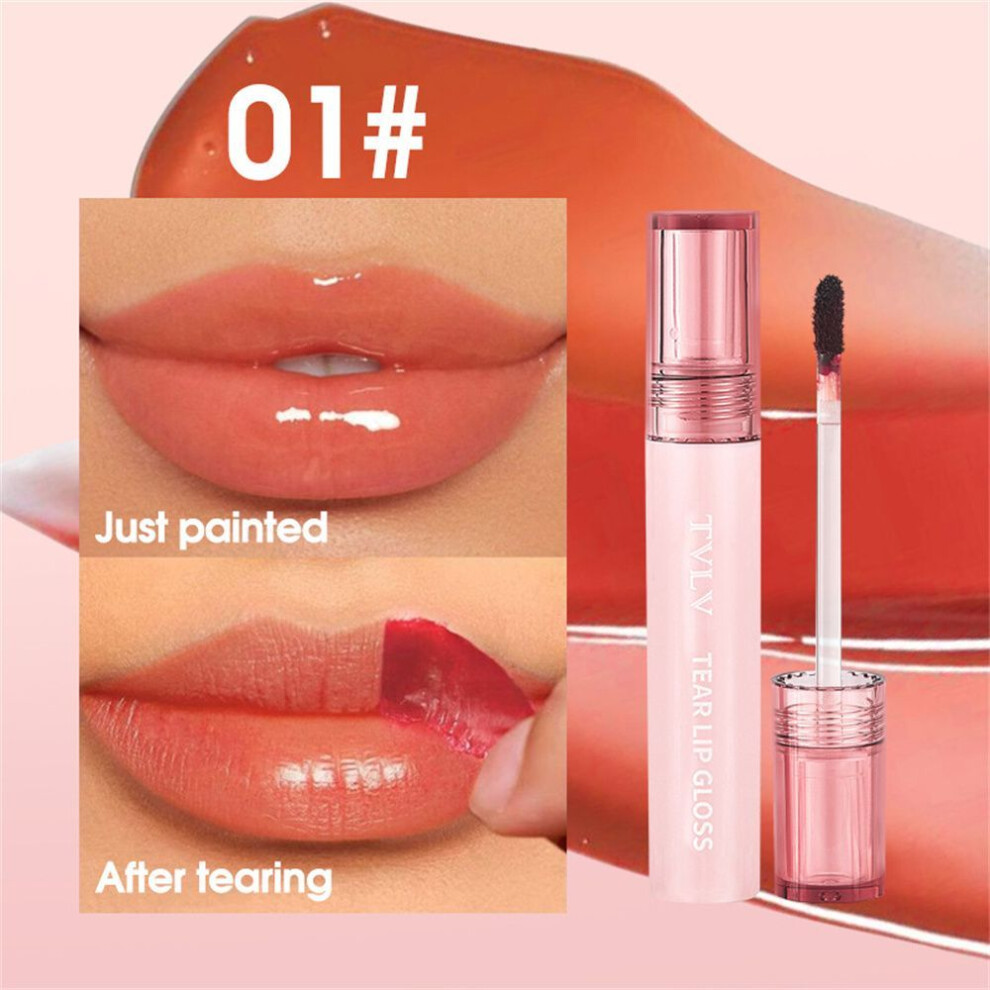 (Type#1) Tvlv Tear-off Lip Gloss In 5 Colors, Waterproof, Moisturizing, Easy To Color,-image-OPC-PKGH9YP-NEW