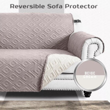 (Beige/ Cream, 3  Seater ) Imperial Rooms Sofa Cover Water Resistant Sofa Slipcovers  Reversible Non Slip Couch Cover Washable Quilted Sofa Protectors For  Pets/Kids/D