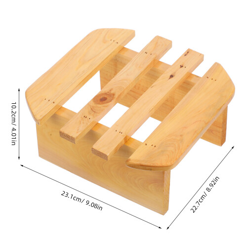 repositorio para pies de madera multifuncional para sauna 1