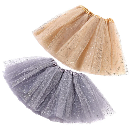 2 pezzi gonna tulle con paillettes per 3-8 anni