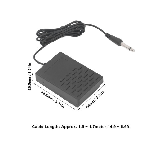 Electric Keyboard Momentary Footswitch Black 6.35mm 5ft Cable 1