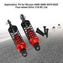 2 Stück Aluminium-Dämpfer für WLtoys A959 1/18 RC Auto, Rot