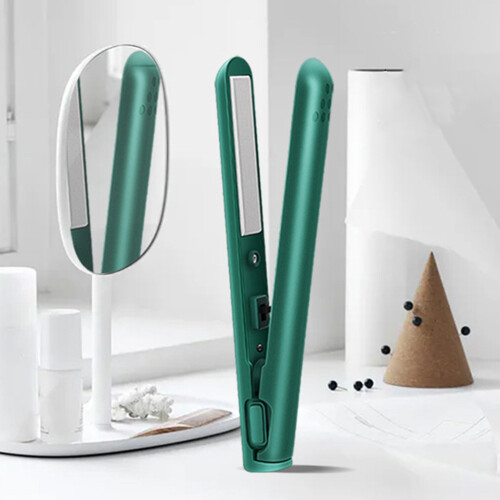 Fer À Boucler USB Vert Pièce Compact Portable Usage Femmes 2