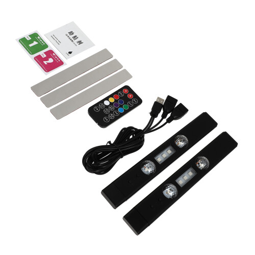 1Set Schwarze PVC Auto Ambientebeleuchtung Innenlichter