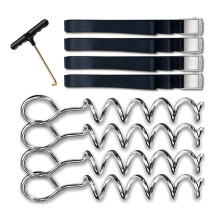 4Pcs Trampoline Stakes Spirals Ground Anchors for-round head