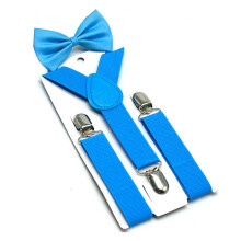 Stylish Children Suspenders Elastic Trouser Pants-Sky Blue