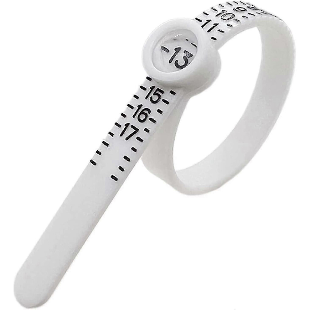 (European Sizes - 2 Pieces) 2 Pack Ring Size Measuring Tool, Reusable Ring Sizer Tape With Magnifying Glass For Measuring Jewelry Sizes White