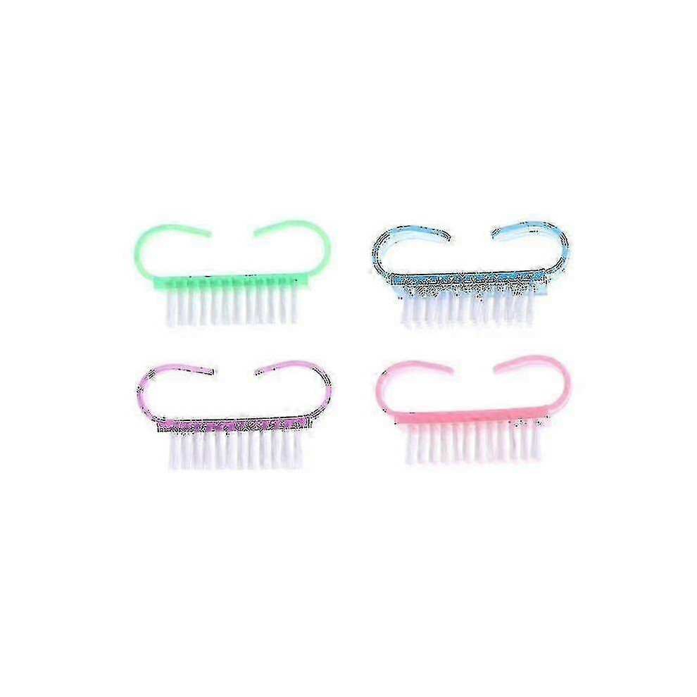 4Pcs Nail Art Cleaning Brushes Cleat Shape Nail Care Dust Remover Manicure Tools - Sjue