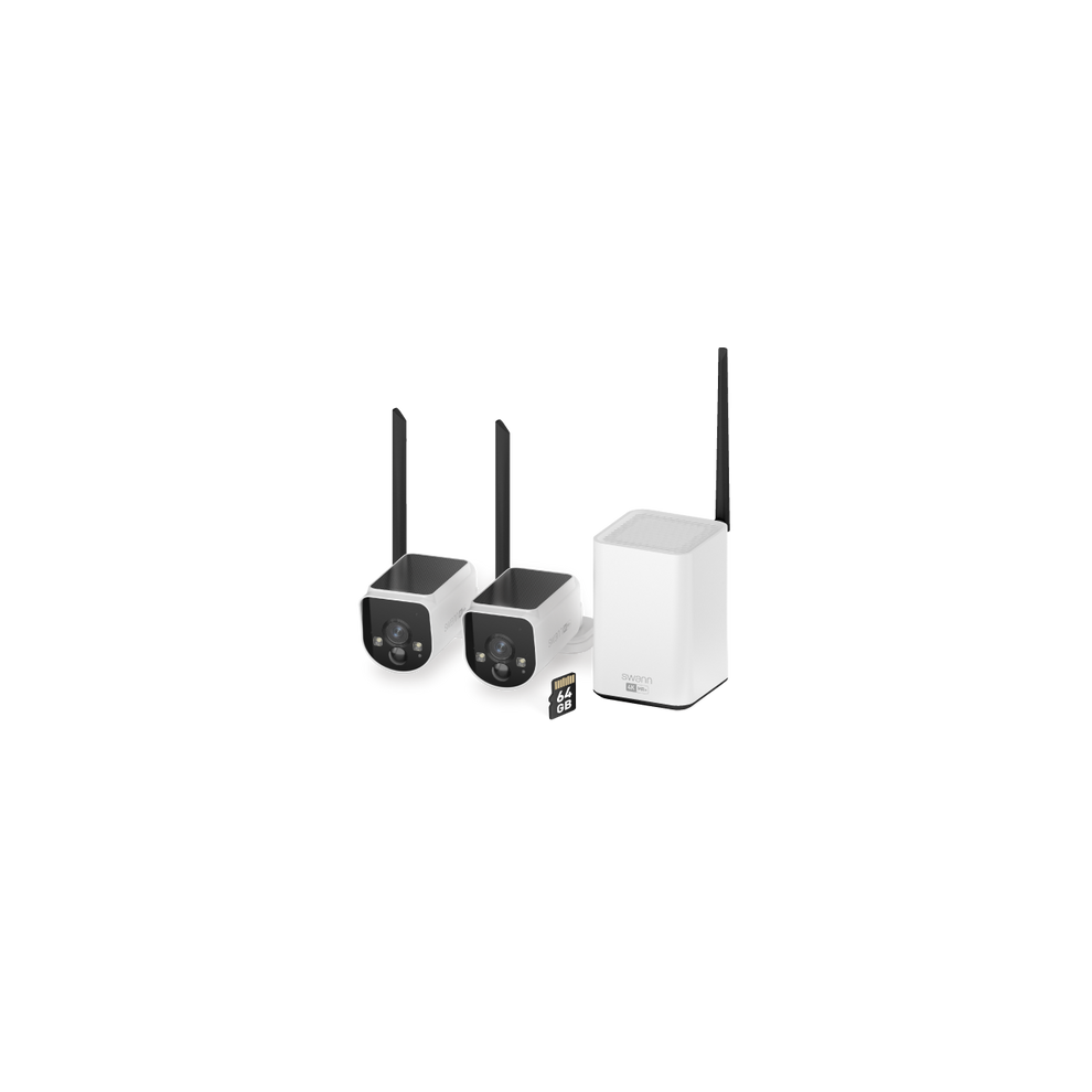Swann Maxranger4k Solar 2 Camera Security System With Longest Range Wireless