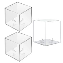 estuche acrílico transparente para béisbol con soporte, 3 uds