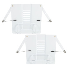 2 uds. soportes hierro para libros, atriles ajustables escolares blanco