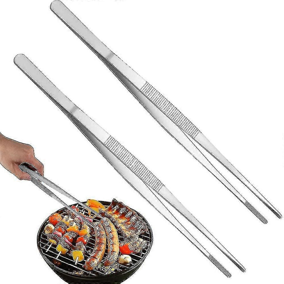 12 Inch Extra Long Stainless Steel Tweezers, 2 Pack -dwdz