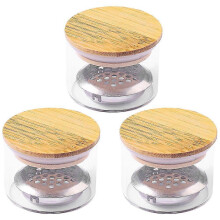 Set of 3 glass nail dishes with lids for manicure