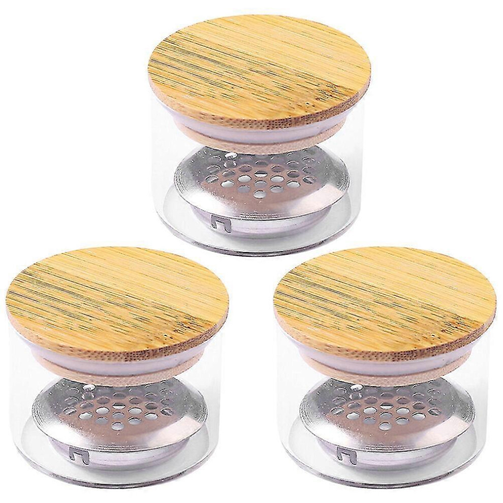 Set of 3 glass nail dishes with lids for manicure