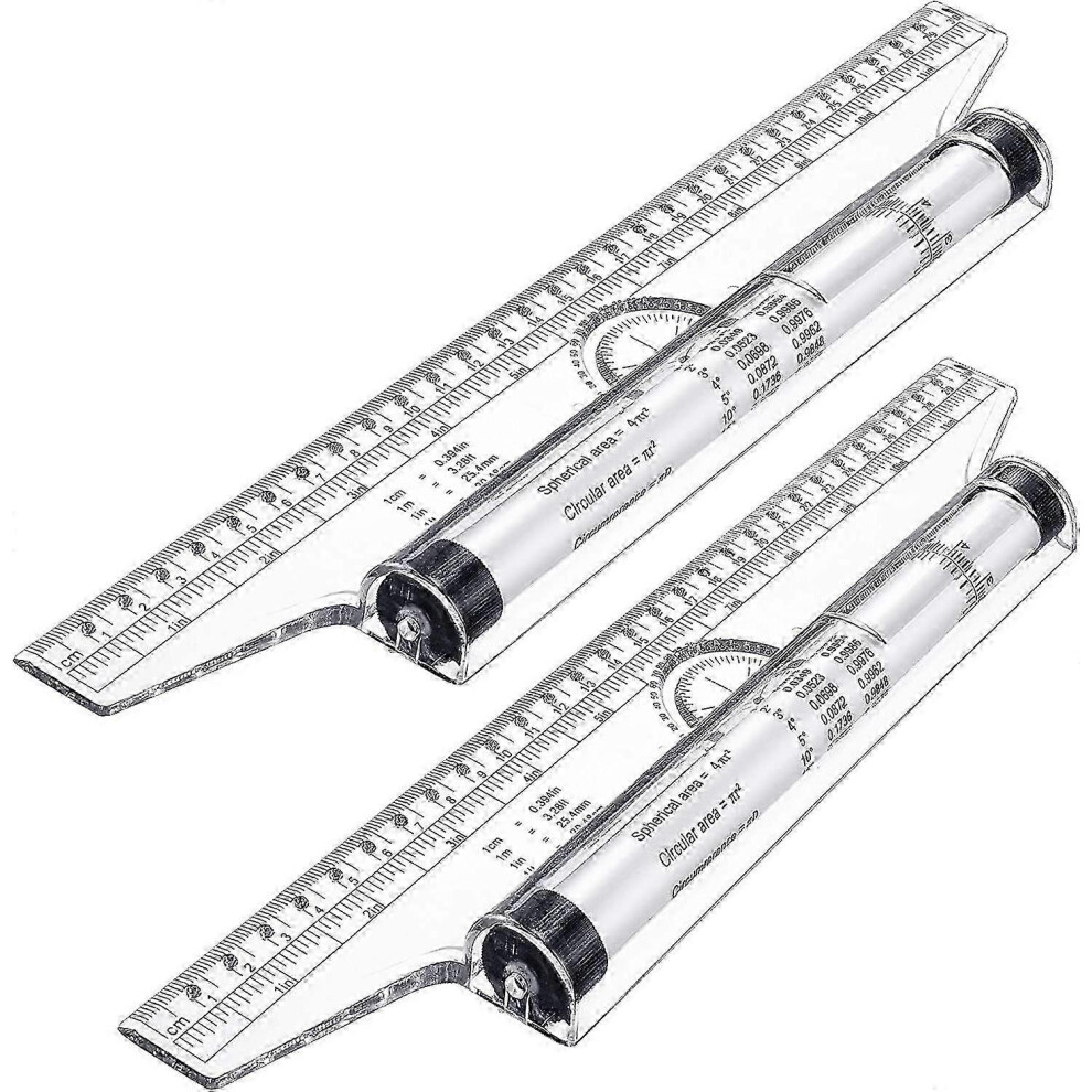 Plastic Rolling Measuring Ruler, Rolling Ruler, Parallel Ruler, Multifunctional Drawing Ruler for Measuring, Drawing, Students, 2 Pcs