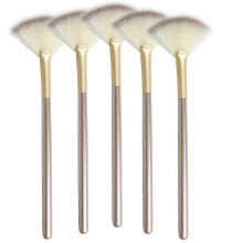 Fine and soft fan brush for face, acid mask applicator for glycolic acid peel mask, set of 5