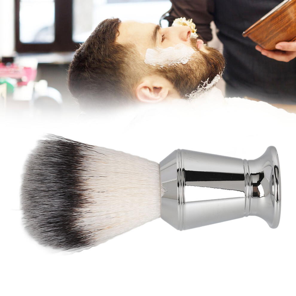 Stainless Steel Beard Foam Brush with Imitation Hair Handle