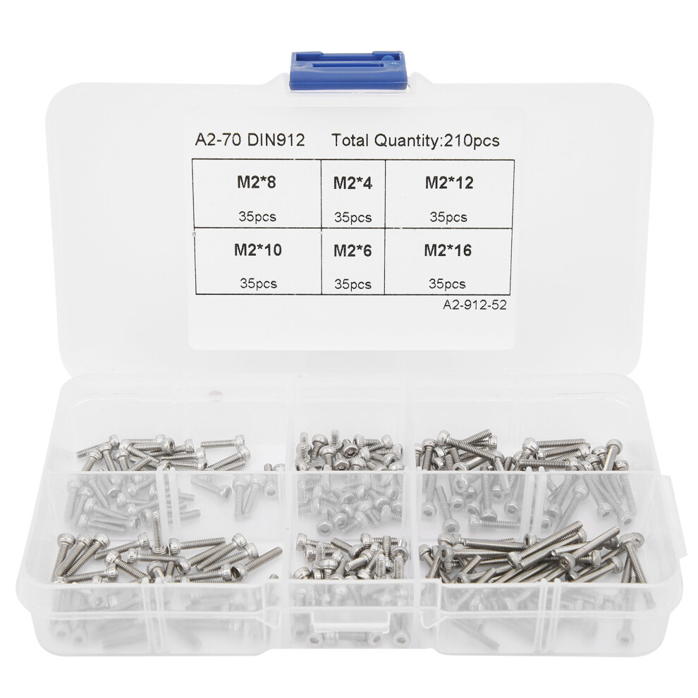 210Pcs Hex Socket Cap Head Screw 304 Stainless