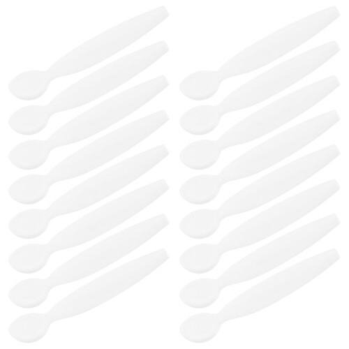 20Pièces Spatules Blanches En PP Accessoires Beauté Pour Crèmes