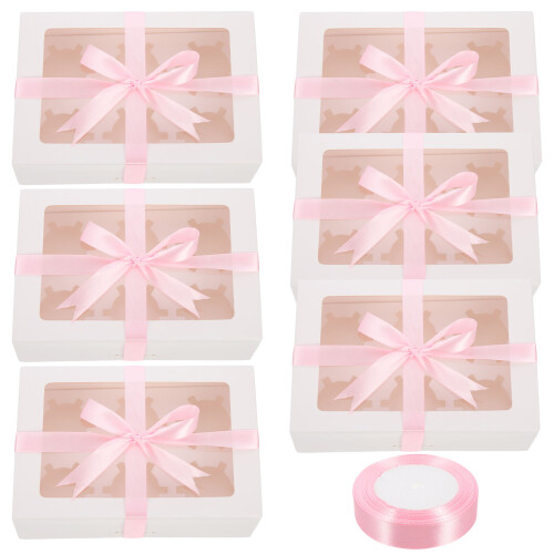 bakery box set with window for cupcakes muffins cakes egg tarts