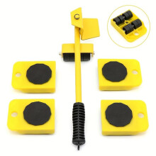 (Yellow, 5pcs/set) Furniture Slider Kit, 5 Count/set Convenient Moving Tool, Furniture Move Roller Tools for Furniture Moving