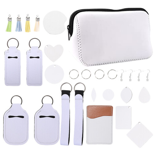 set transfer con borsa trucco e materiali creativi