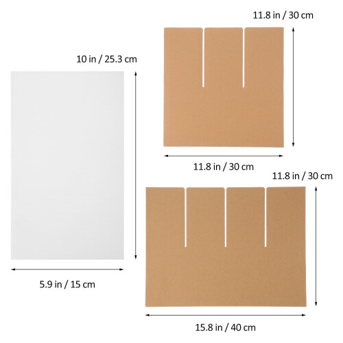 set divisori in cartone per scatole con inserti e bustine in schiuma