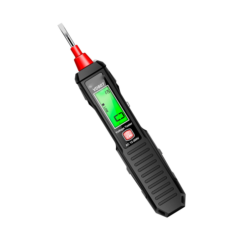 Ac12-300V Voltage Tester With Lcd Display, Led Light, Sound Alarm, Black 4321349553214