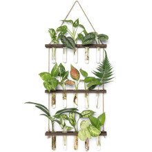 (Random Color, Retro Brown Color) 3 Tiered Hanging Plant Propagation Stations (1 Piece), Plant Terrarium, Glass Vase Creative Flower Pot, Wall Hanging Vase, Decorative Vase