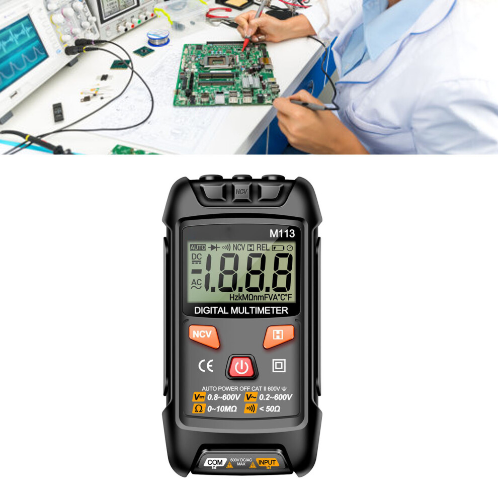 M113 Digital Multimeter Ac/Dc Voltage Current Resistance Capacitance Tester Black 7891349553226